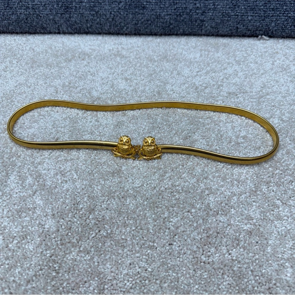 Vintage MIMI DI N stretch Owl Belt metal gold tone 1975 Womens - Picture 2 of 10